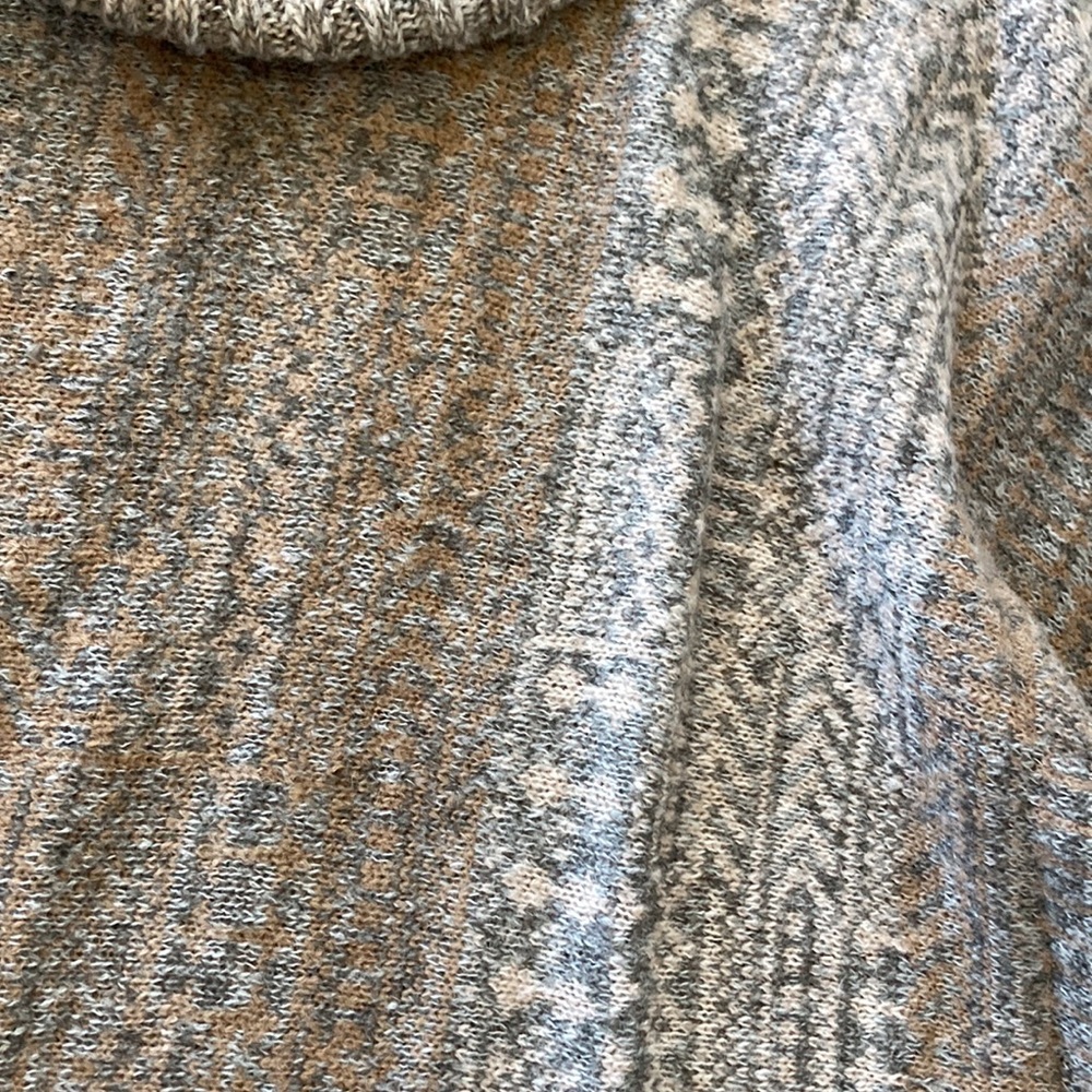 Splendid Snowfall Turtleneck Poncho in Warm Sand Multi - Picture 9 of 12